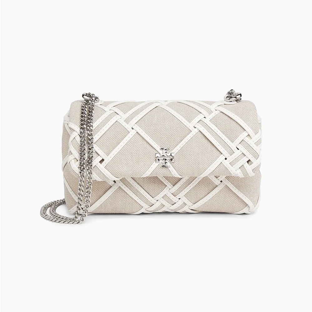 Tory Burch Kira Woven Canvas Mini Flap Bag